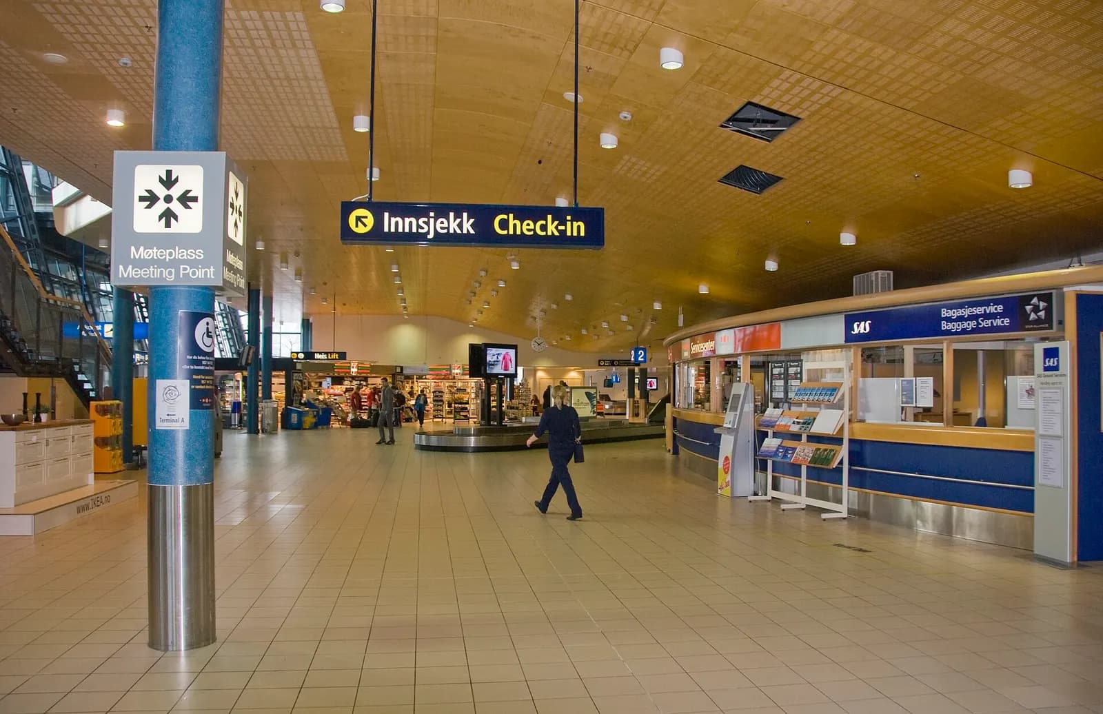 Arrival hall at Terminal A of Trondheim Airport, Værnes
