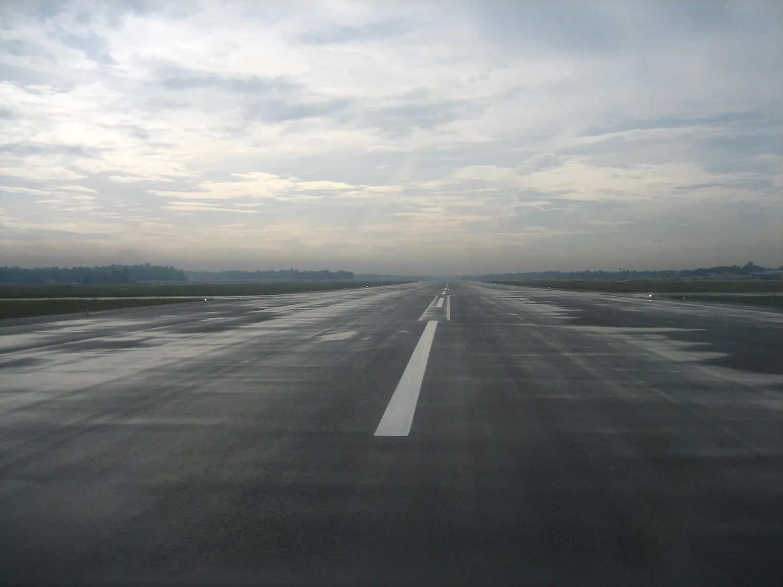 The runway in Thiruvananthapuram (Trivandrum) International Airport.