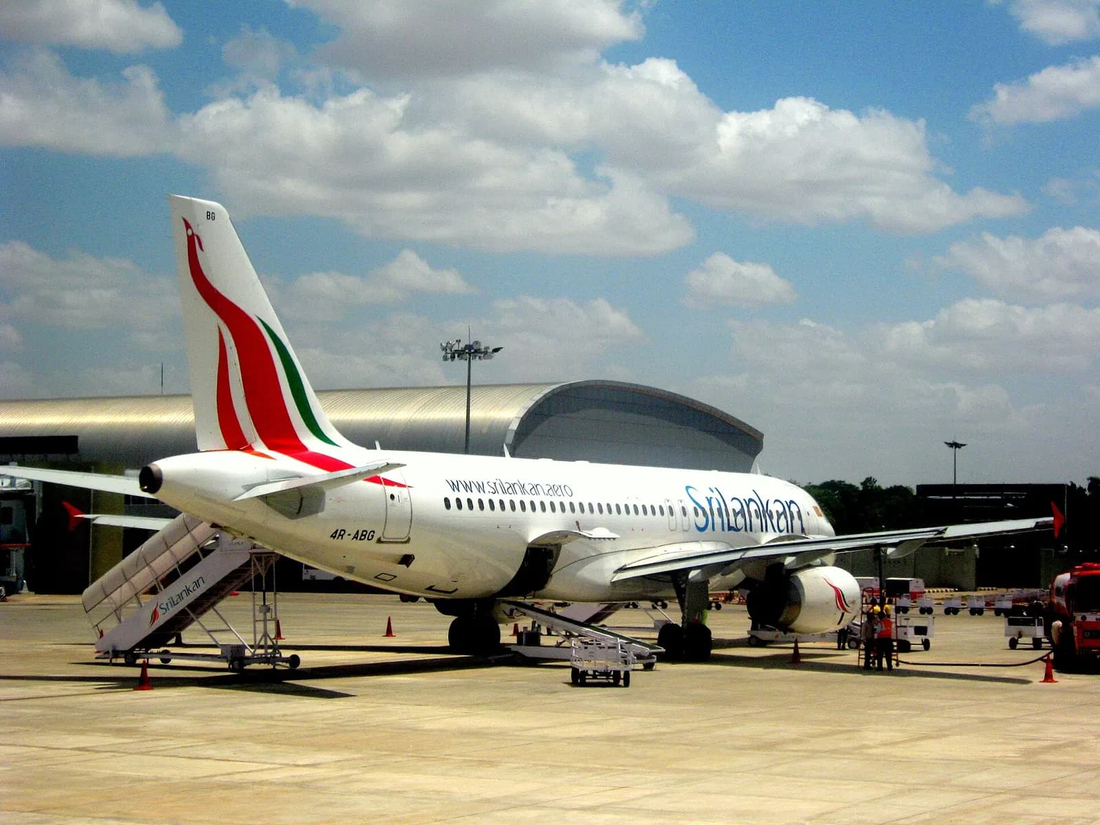 Sri Lankan Airlines aircraft parked at Trichy Airport