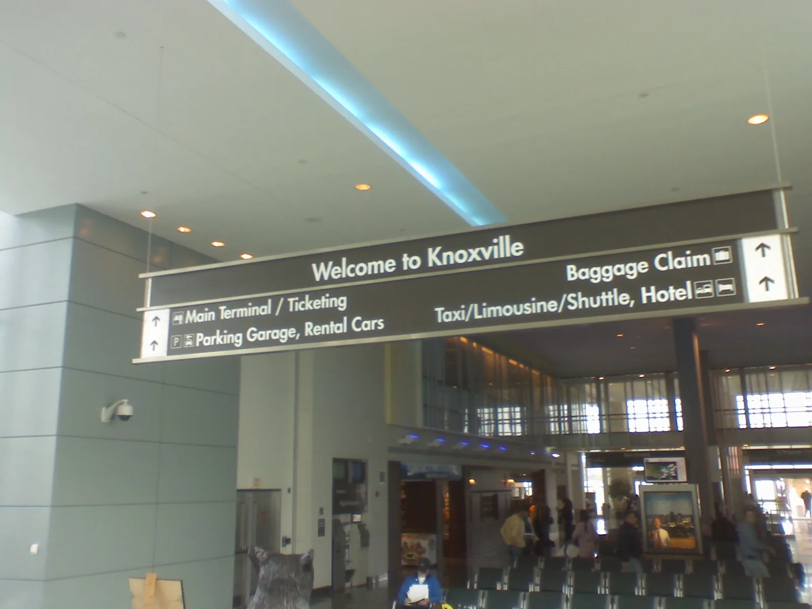 2008 Welcome to Knoxville sign inside the McGhee Tyson passenger terminal