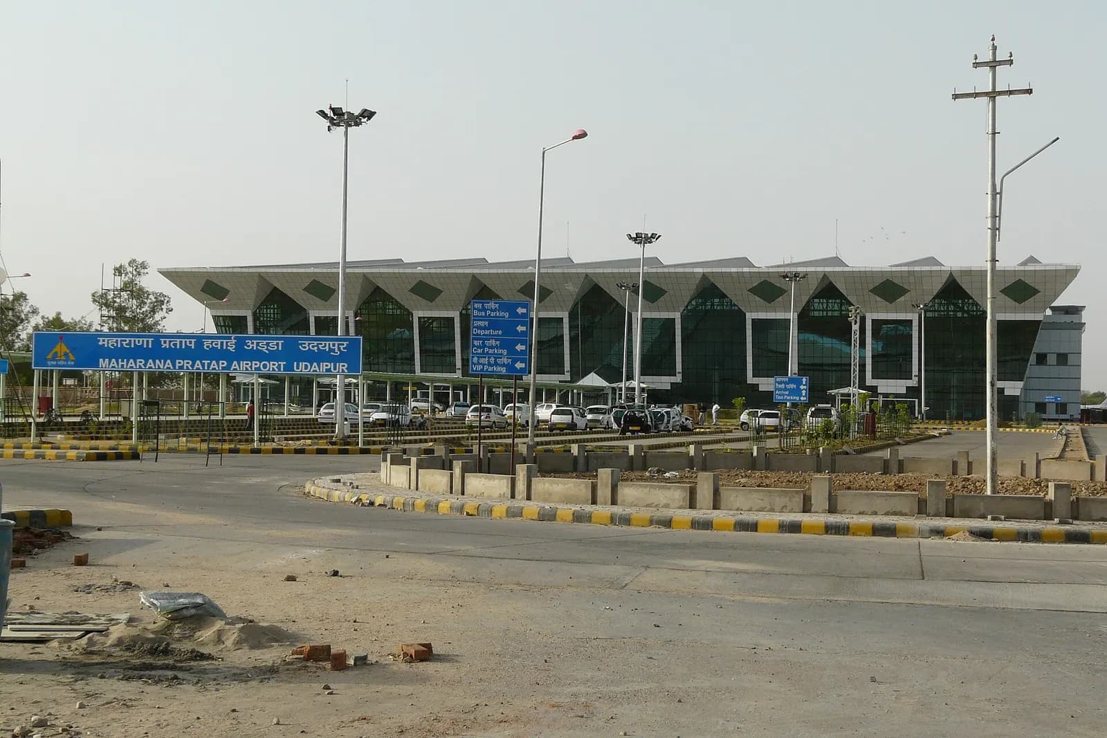 Terminal building at Maharana Pratap Airport, Udaipur, India.