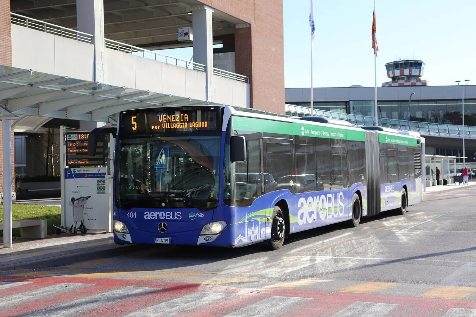 Tessera - Mercedes-Benz O530G Citaro G bus #404 on line No. 5 at the Venice Marco Polo Airport (VCE/LIPZ)