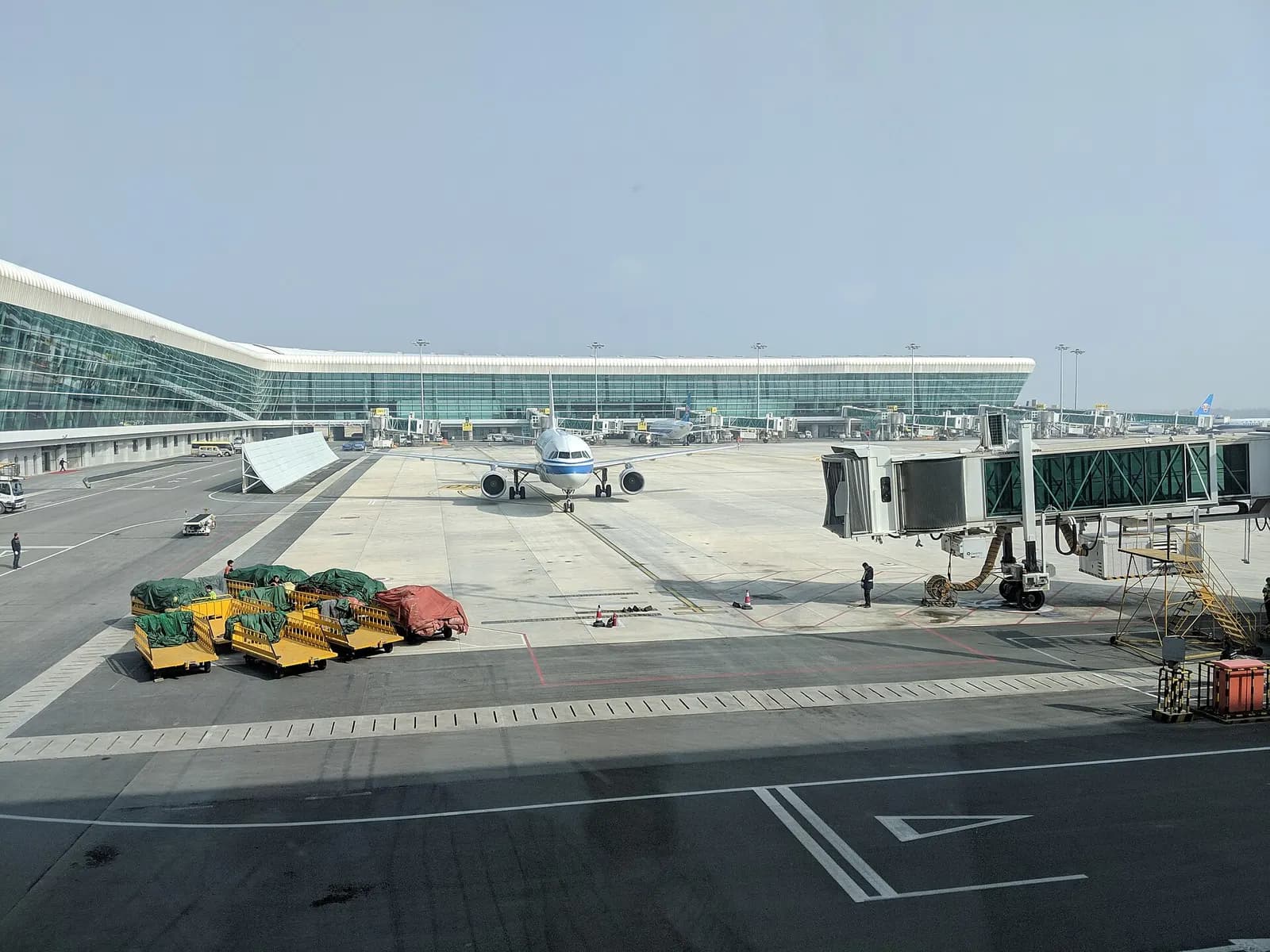 The view from gate 50, with our aircraft (B-6609) arriving. (img_20190113_120646)
