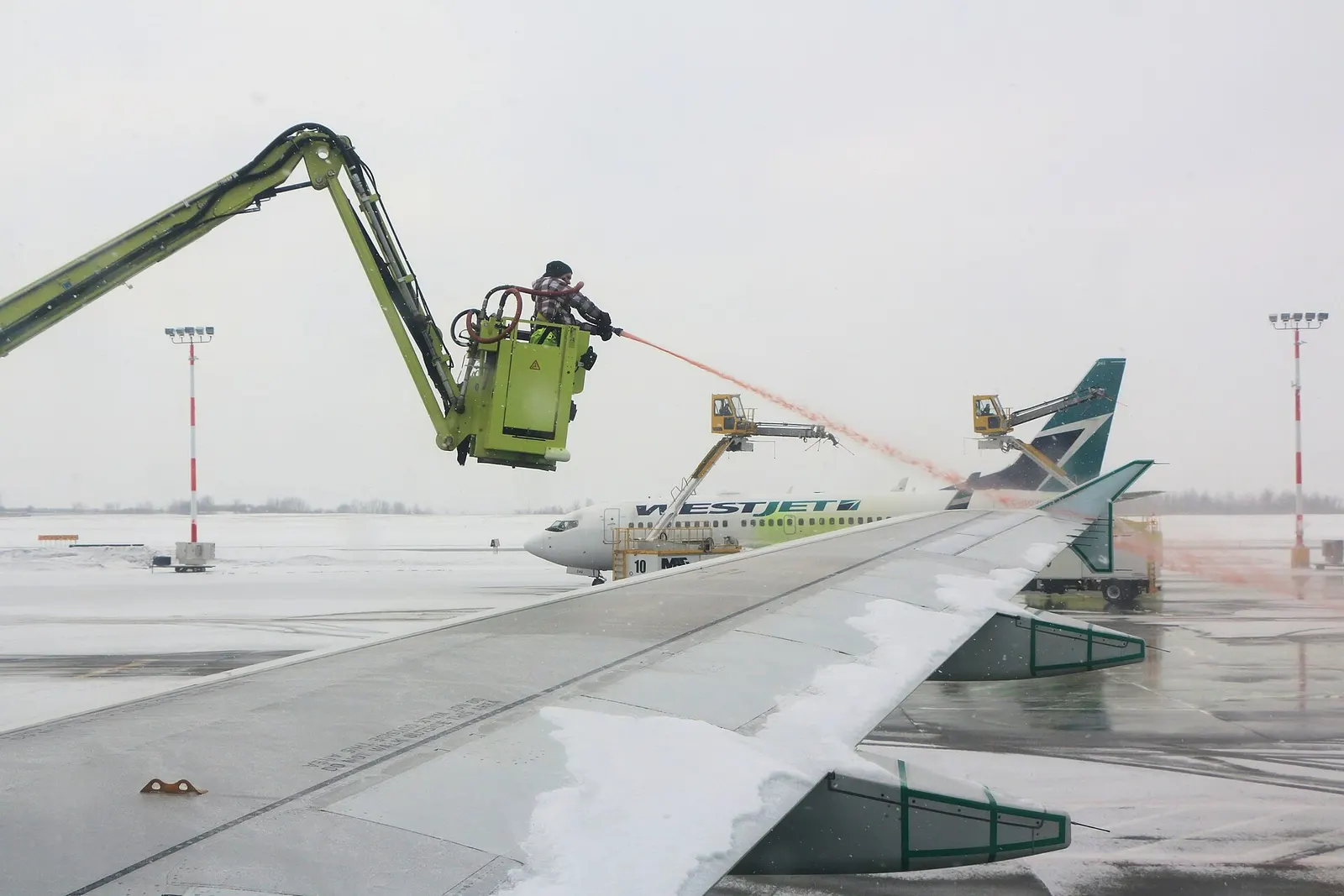 De-Icing Operations at Ottawa International Airport in Winter