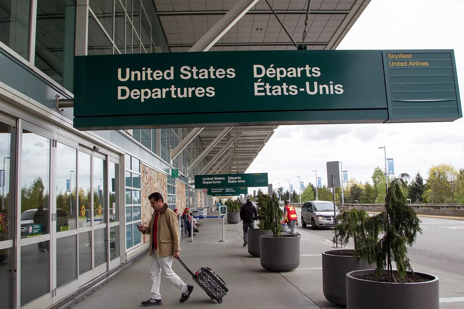 Vancouver, Canada - U.S. Customs and Border Protection (CBP) preclearance operations at Vancouver International Airport. Seen here passengers arrive at the airport. Photographer: Donna Burton