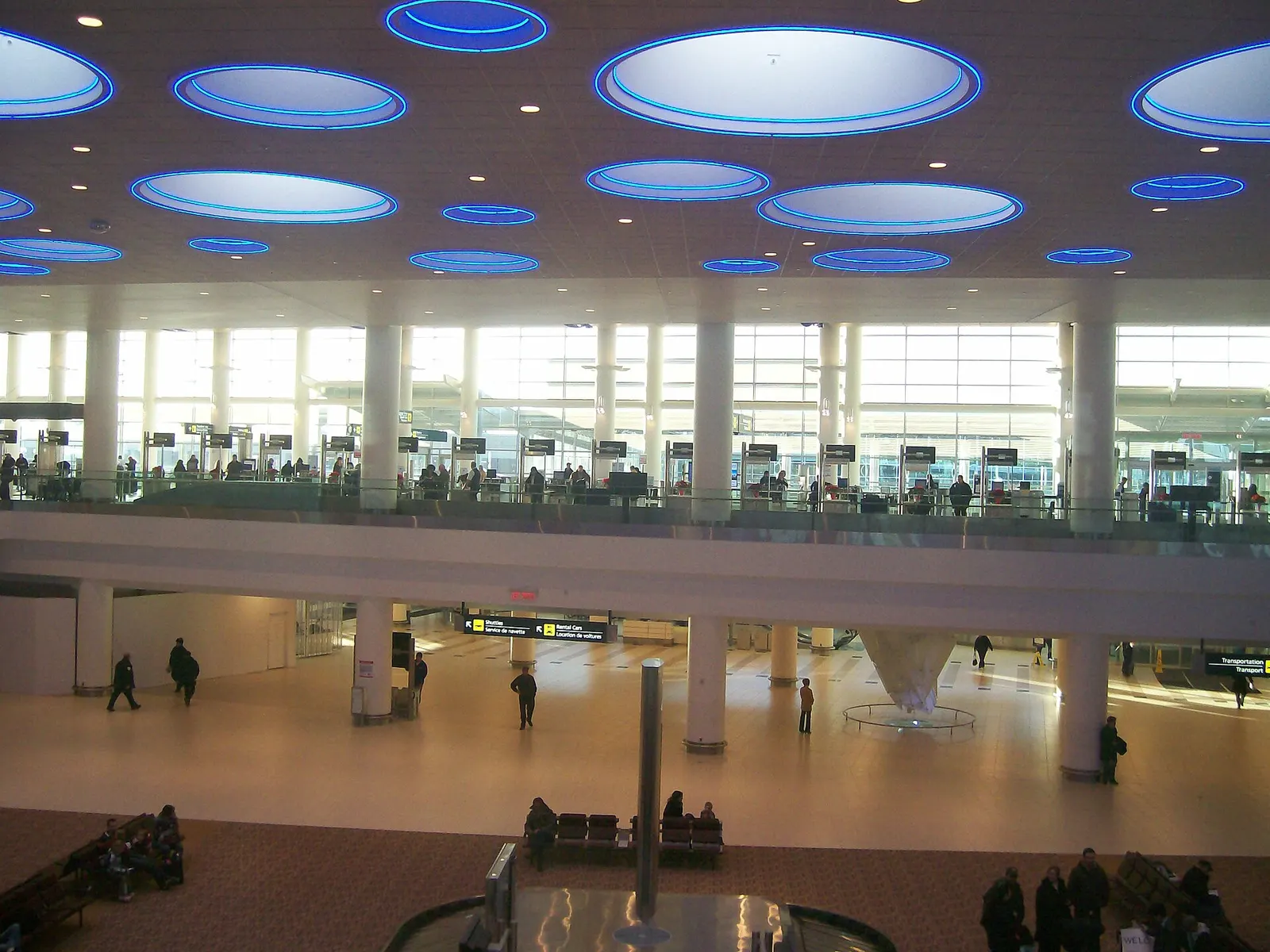 Landside public hall and mezzanine at Winnipeg Richardson, December 2011