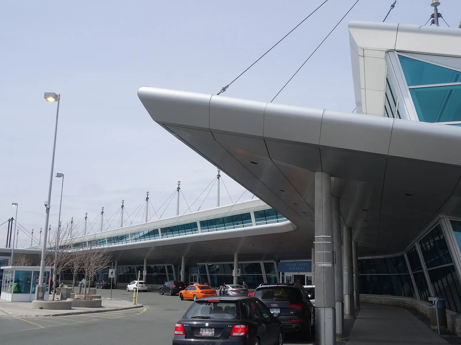 The St. John's International Airport terminal building photographed from the approach road on 31 May 2014, before the 2018 east expansion.