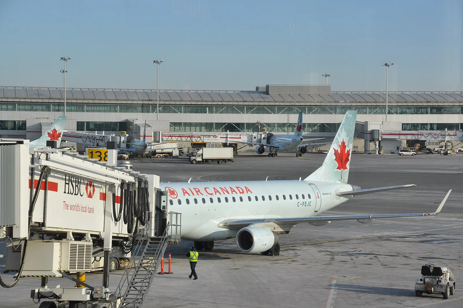 Embraer 175 of Air Canada at Gate 138 of Toronto Pearson International Airport