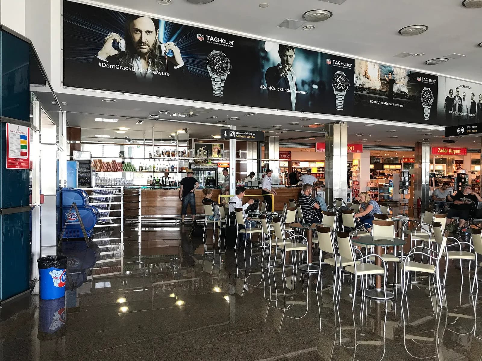 Caffe bar at Zadar Airport.