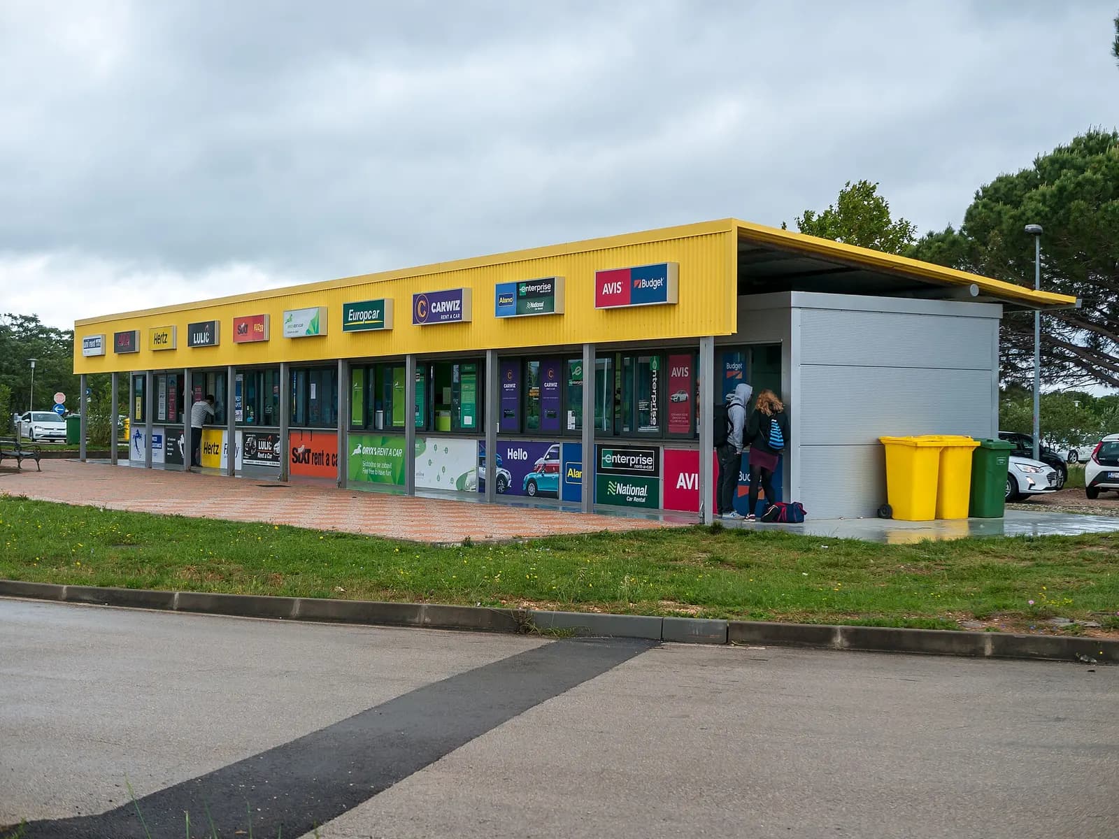Rental car offices at Zadar Airport, Croatia