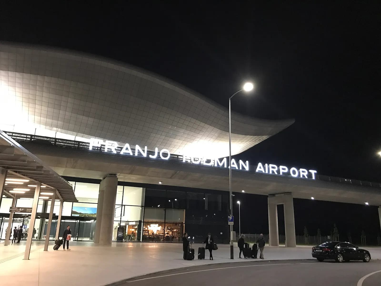 The exterior of Franjo Tuđman Airport in Zagreb in April 2017.