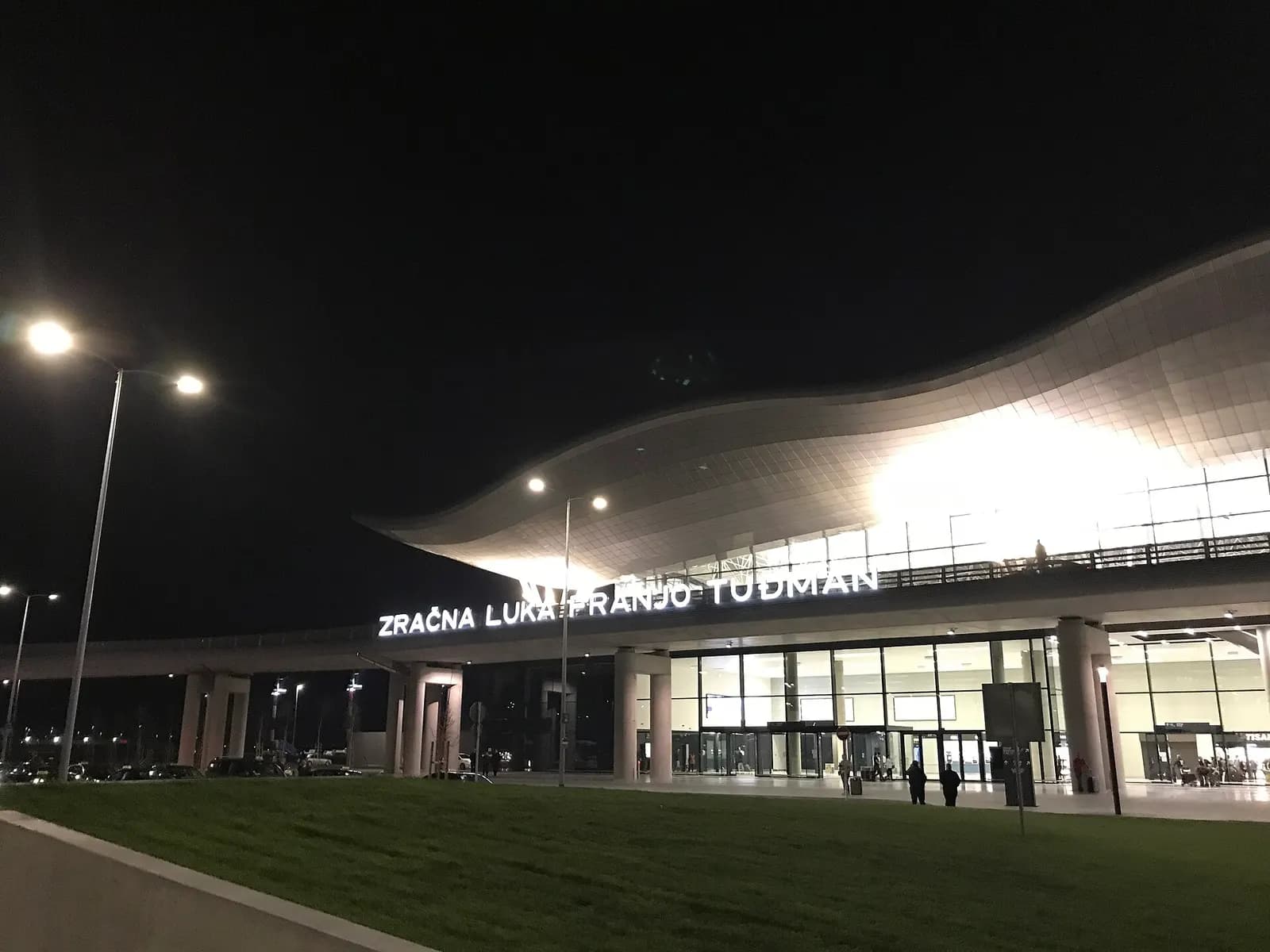 The exterior of Franjo Tuđman Airport in Zagreb in April 2017.