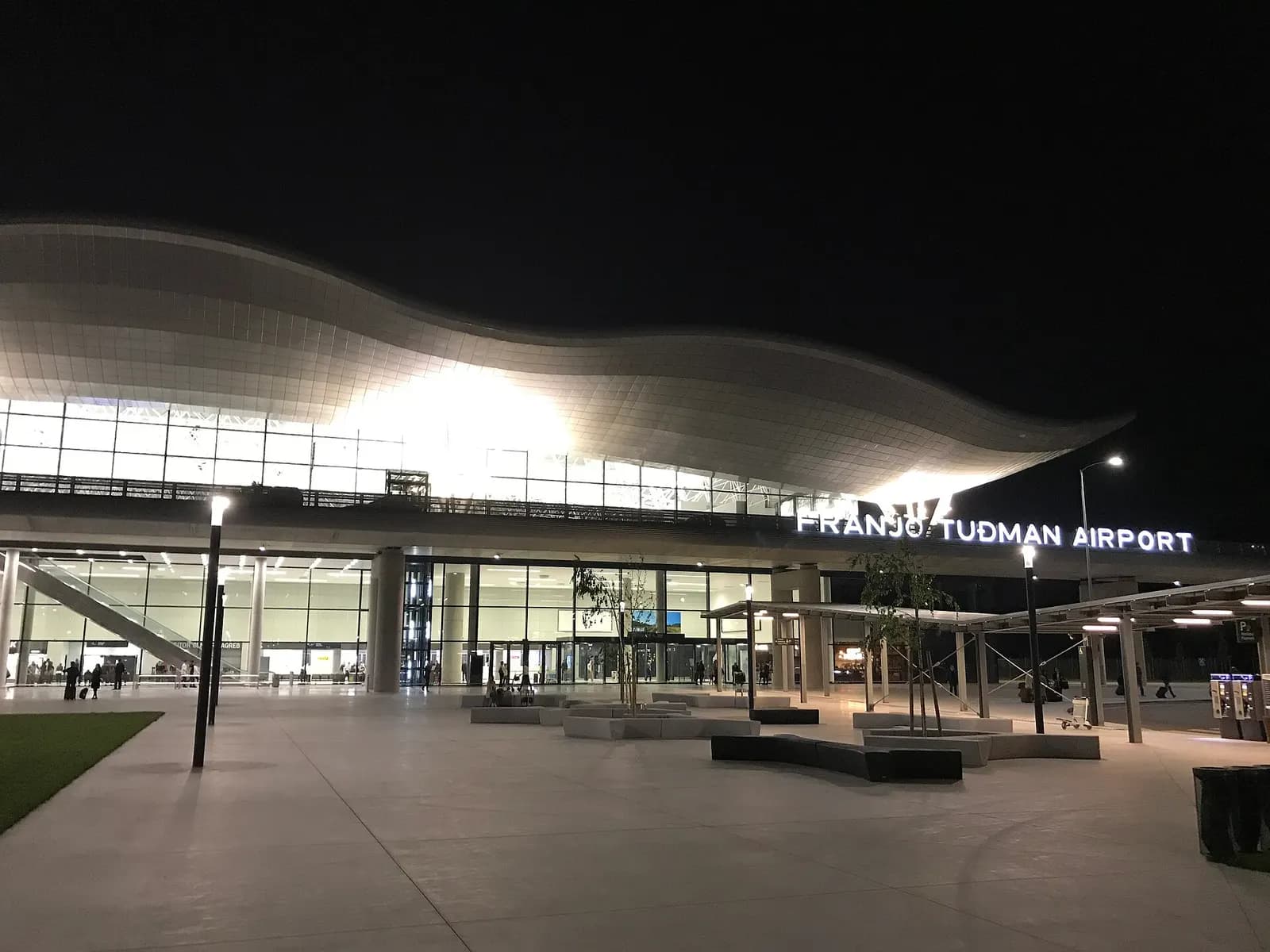 The exterior of Franjo Tuđman Airport in Zagreb in April 2017.