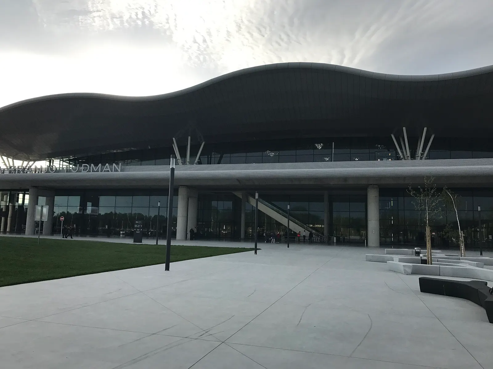 The exterior of Franjo Tuđman Airport in Zagreb in May 2017.