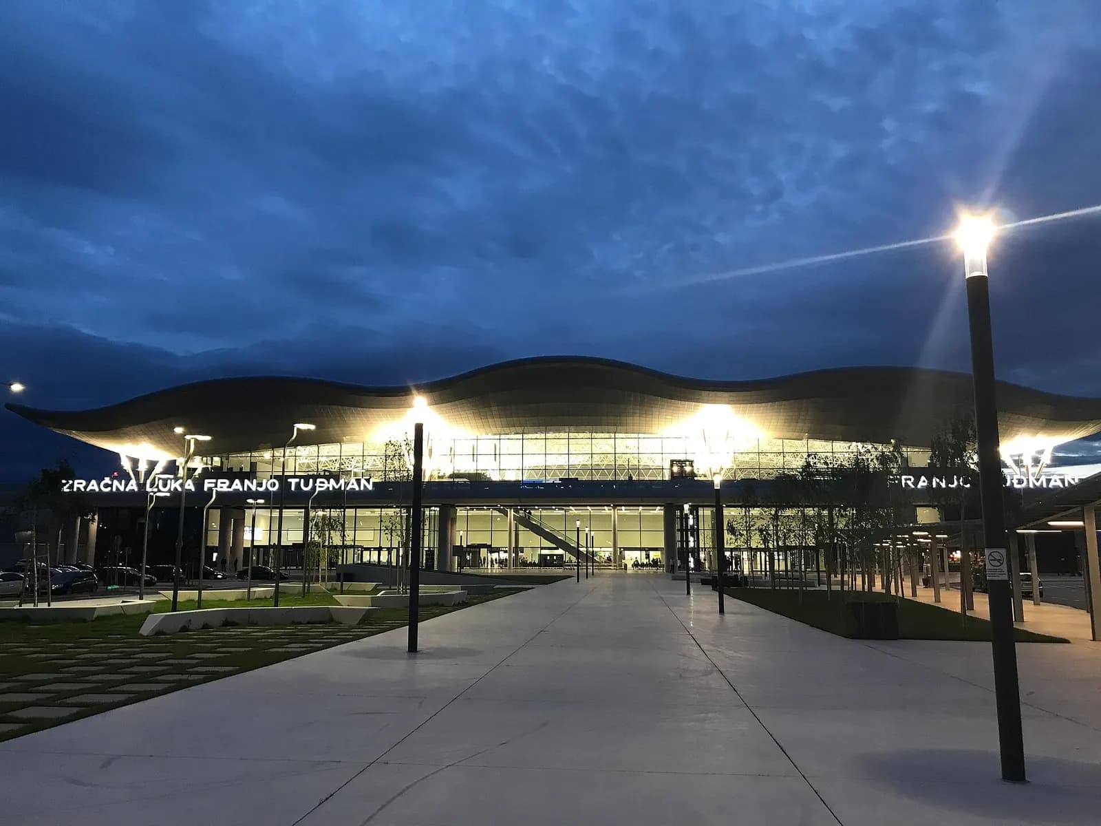 The exterior of Franjo Tuđman Airport in Zagreb in May 2017.